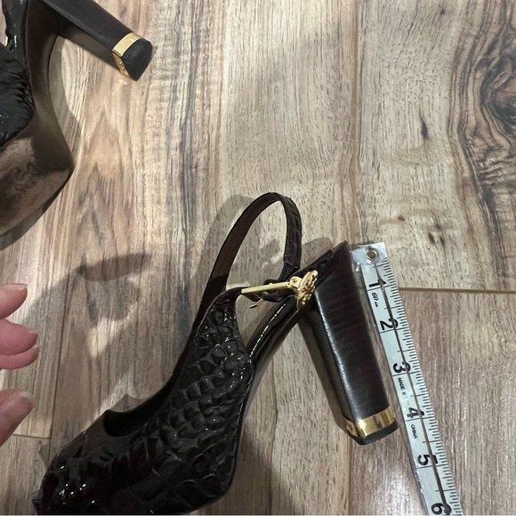 Tory Burch Slingback Y2K Snakeskin Leather Heels - Picture 6 of 12